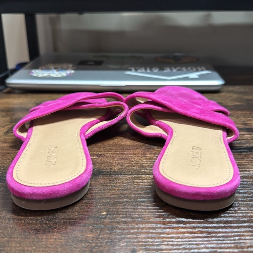J Crew Hot Pink Suede Slide Sandals size 7.5 - Picture 8 of 8